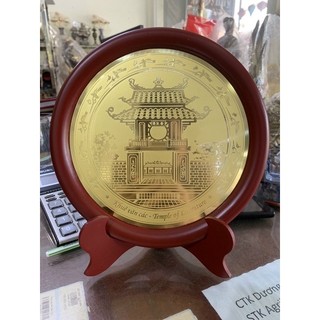 Đĩa đồng hình Bác Hồ Bác Giáp Văn Miếu Chùa Một Cột Trống đồng quà tặng trưng bày