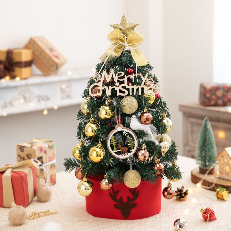 Cây thông noel mini, cây thông noel để bàn, Merry Christmas có sẵn phụ kiện  + đèn | Shopee Việt Nam