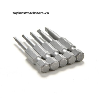 Set 5 Mũi Tua Vít Đầu Tam Giác Từ Tính Bằng Thép 1 / 4 50mm S2