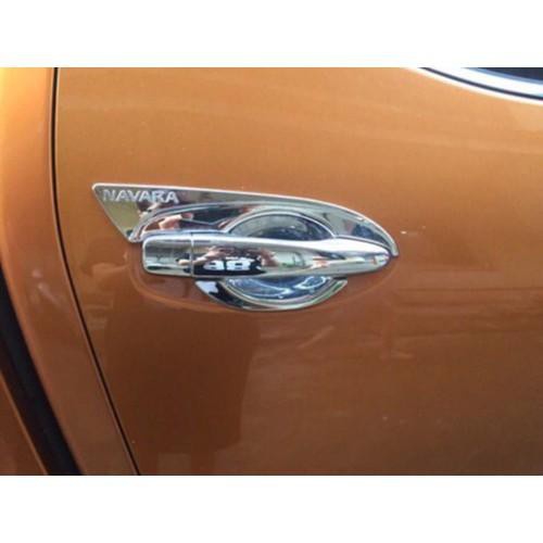 Ốp tay nắm cửa, hõm cửa, nắp xăng ô tô NISSAN NAVARA 2016- 2023, Chất liệu nhựa mạ ABS cao cấp