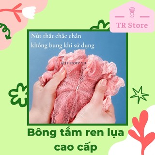 Bông tắm ren lụa cao cấp tạo bọt làm sạch cơ thể tẩy tế bào chết