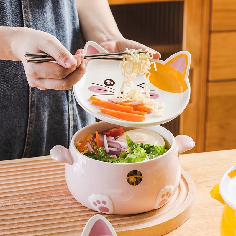 Bát Ăn Mì Mèo 3D Dễ Thương Dung Tích Lớn | Shopee Việt Nam