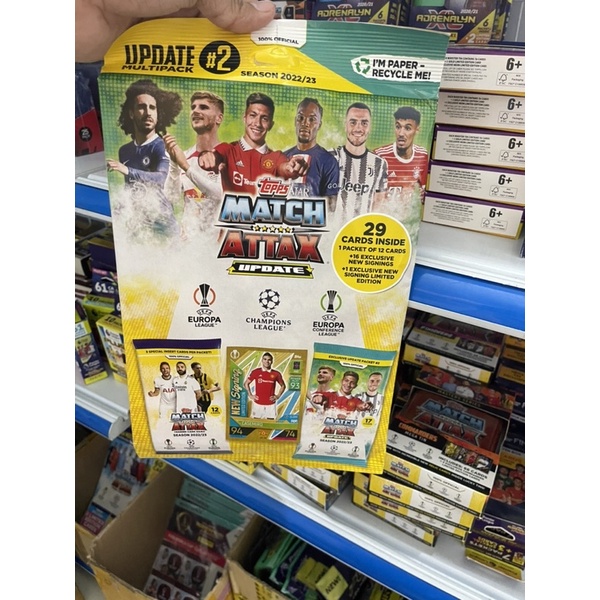 Túi Thẻ Cầu Thủ Bóng Đá Match Attax Update Multi Pack2 mùa 22/23 ( 29 ...