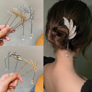 (MớI) Kẹp TóC HìNh Chữ U ĐíNh Lông Vũ Tua Rua