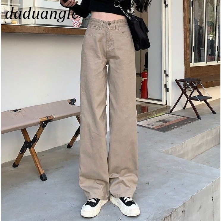 Ảnh Quần jean Daduhey lưng cao dáng rộng thẳng phiên bản Hàn Quốc thời trang cao cấp cho nữ plus size 3