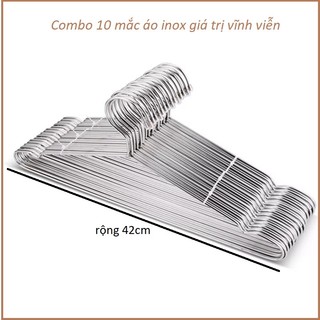 Combo 10 Móc Treo , Phơi Quần Áo Inox 304 Cực Sáng Bóng 42cm Gía Trị Vĩnh Viễn Hàng Nhập Khẩu.