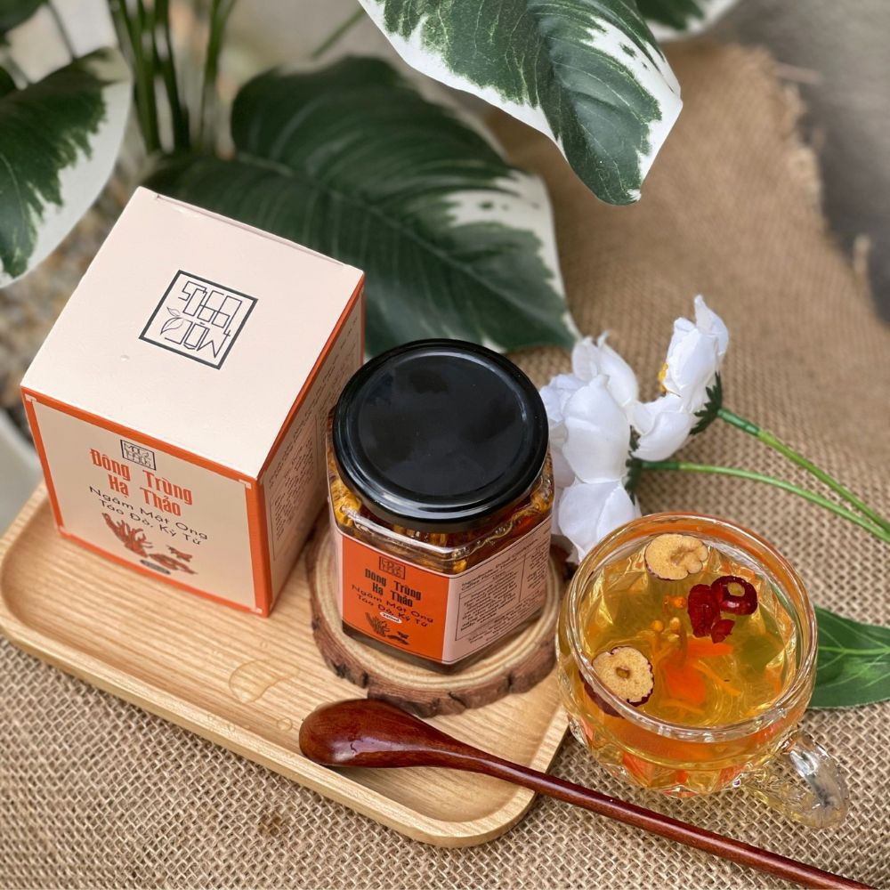 Đông Trùng Hạ Thảo ngâm Mật Ong Atiso Đỏ, Táo Đỏ, Kỷ Tử  Mộc 1990s - Tốt cho Ngũ Tạng, dạ dày