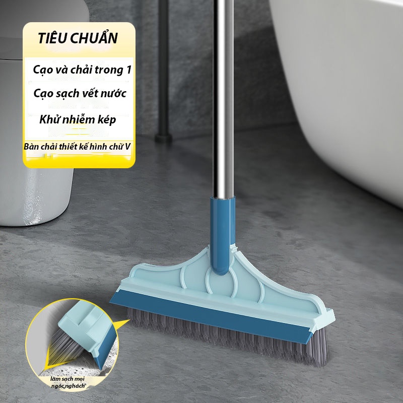 Cây Chổi Chà Sàn Nhà Tắm Thông Minh Thiết Kế Đầu Gạt Nước Và Đầu Chổi Xoay 120 Độ Dọn Sạch Mọi Góc Bẩn