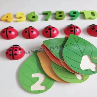 Đồ Chơi Dạy Học Tiếng Anh Bằng Gỗ 1-10 Màu Sắc Hình Bọ Rùa / Chữ Cái Tiếng Anh Vui Nhộn Giáo Dục Sớm Cho Bé