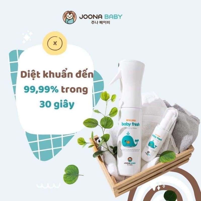 Xịt diệt khuẩn, Tiệt trùng, rửa bình sữa Baby Fresh Joona Baby chai 55ml 300ml
