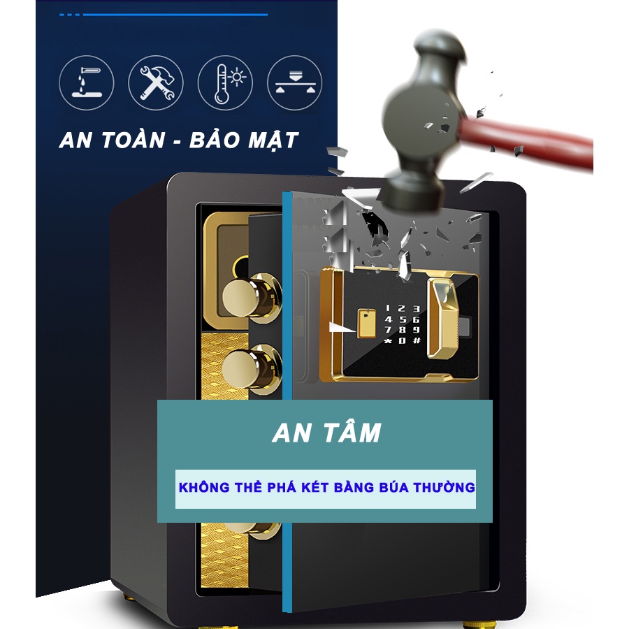 Két Sắt Điện Tử Cao Cấp Khóa Số Khóa Vân Tay An Tòan Chống Cháy Nổ Dùng Tốt Cho Gia Đình Văn Phòng