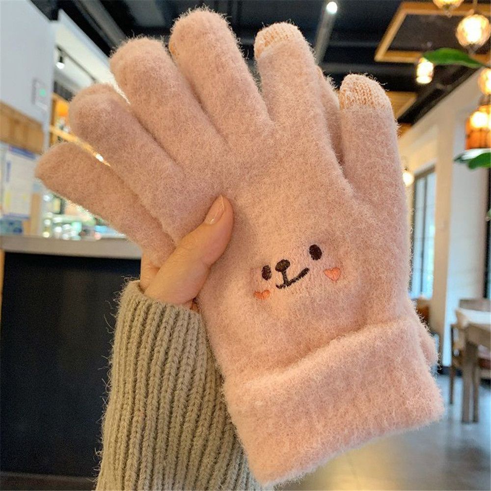 Găng Tay Len Cashmere Dày Dặn Giữ Ấm Mùa Đông Có Thể Chạm Màn Hình Cảm Ứng Dành Cho Nữ