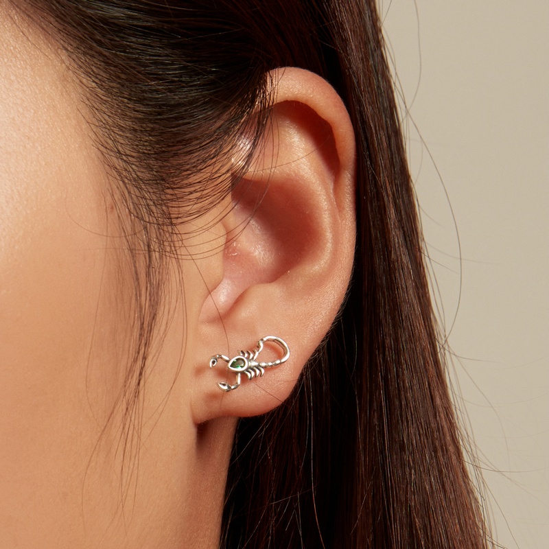 Bamoer Bông Tai bạc 925 Đính Đá zircon Xanh