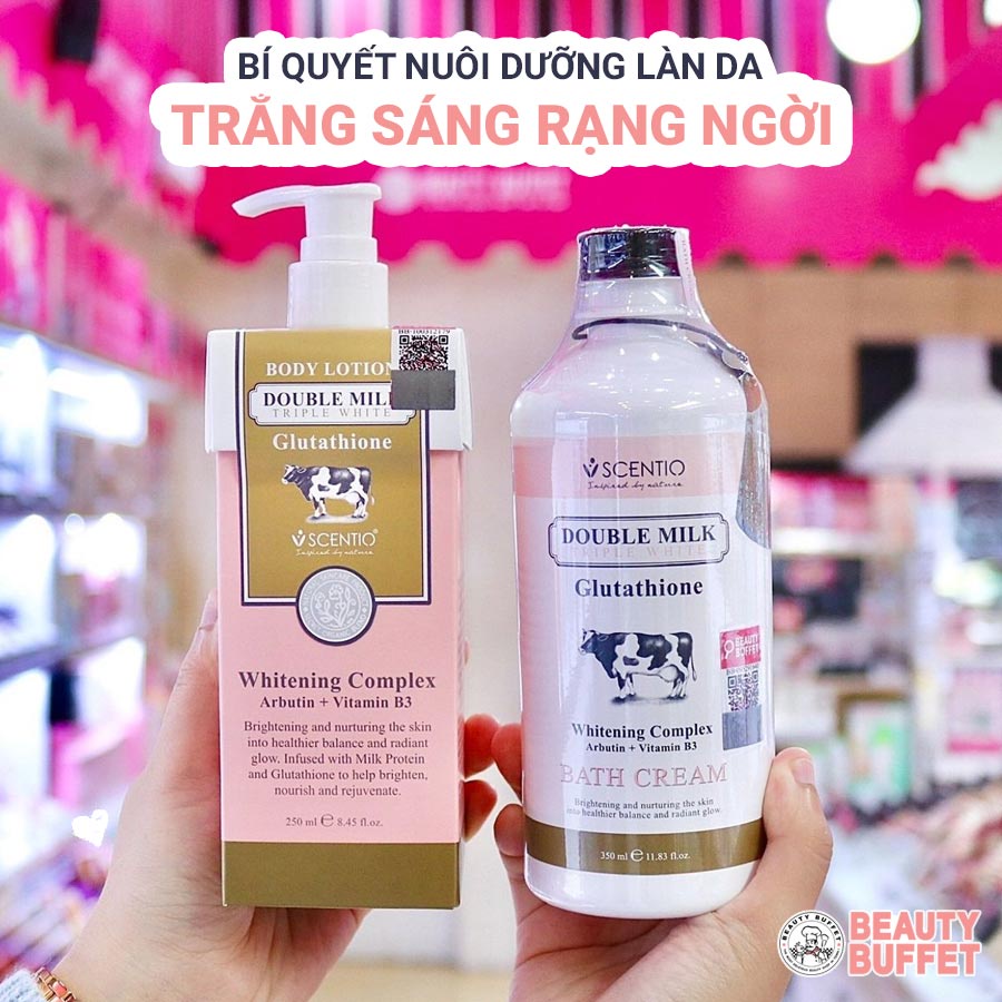 Ảnh Combo Sữa tắm 350ml và Dưỡng thể trắng da 250ml Scentio Double Milk Triple White 3