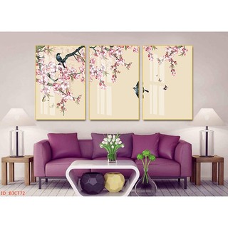 Tranh Treo Tường Hoa Anh Đào - Tranh Trang Trí Phòng Khách Laminate Tráng Gương