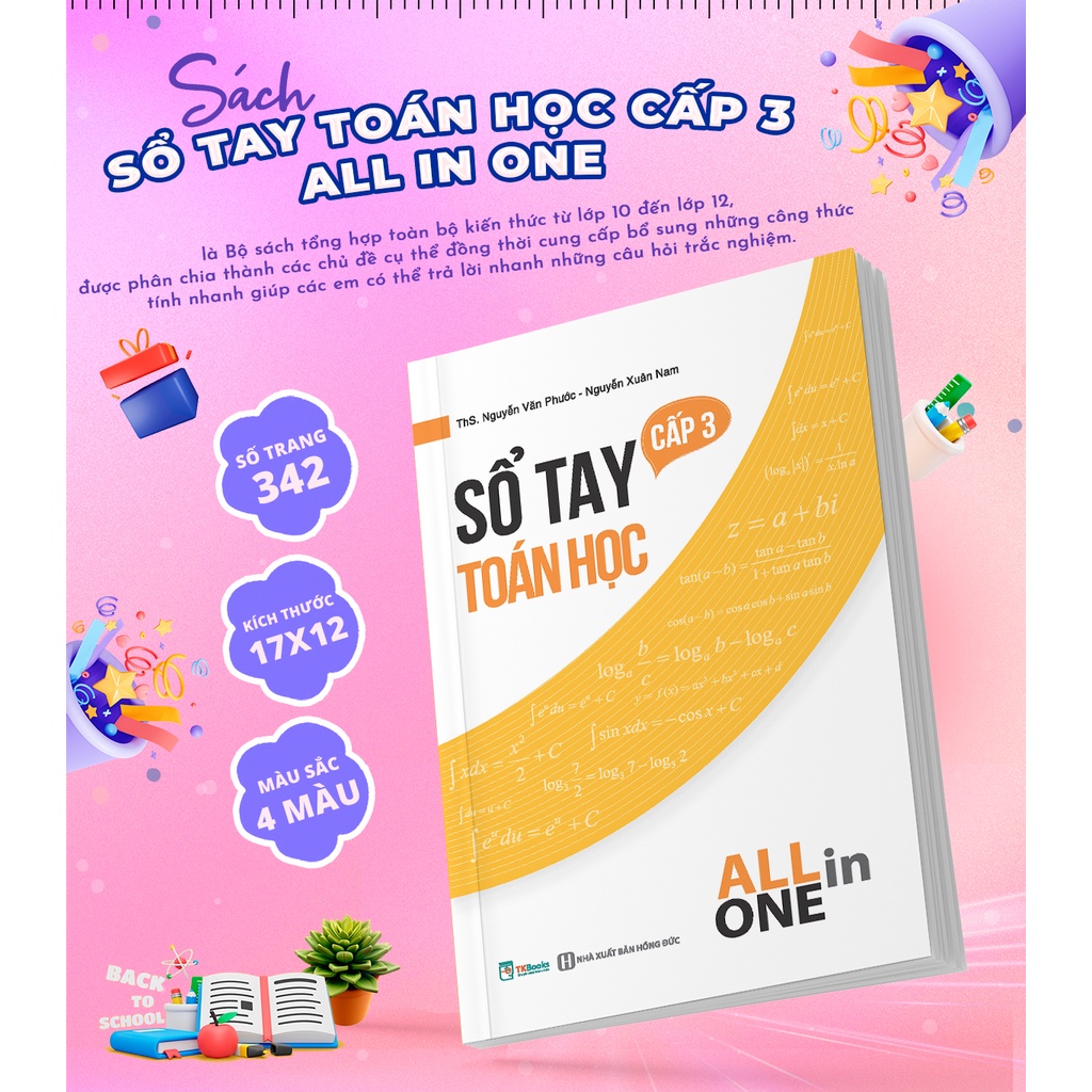 Sách - Sổ tay toán học cấp 3 - All in one
