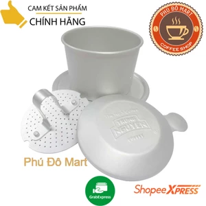 Phin Nhôm Pha Cà Phê Trung NGuyên Loại Cao Cấp - Hoa Văn Trống Đồng - Logo Kingcofee