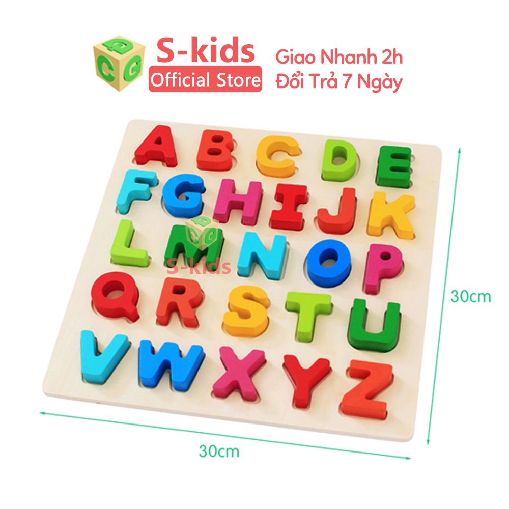 Ảnh Bảng chữ cái cho bé học tiếng anh, tiếng việt S-Kids. Đồ Chơi Giáo Dục Mầm Non bằng gỗ cho trẻ em. 2