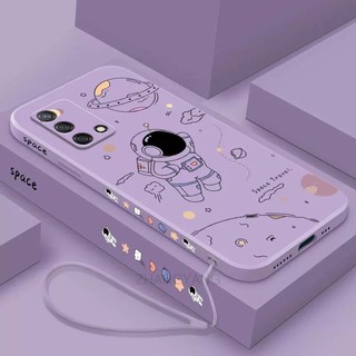 ốp lưng oppo a74 oppo f19 oppo a74 5g Ốp Điện Thoại Silicone TPU In Hình Phi Hành Gia Kèm Dây Đeo Cho oppo a74 oppo f19 oppo a74 5g