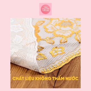 Khăn Trải Bàn Tròn Bằng Nhựa PVC Cao Cấp Chống Thấm Nước Đường Kính 1m5 Và 1m8