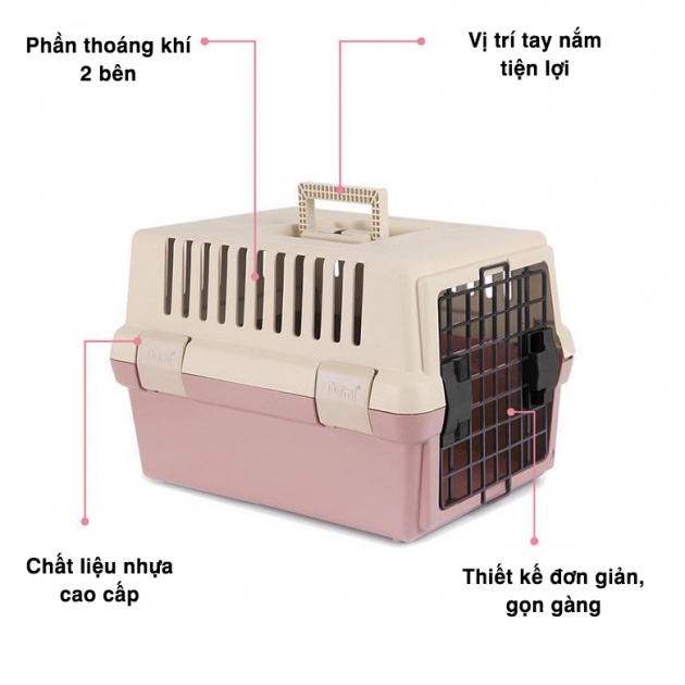 Lồng vận chuyển thú cưng PURMI màu Hồng/ Xanh/ Nâu