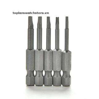 Set 5 Mũi Tua Vít Đầu Tam Giác Từ Tính Bằng Thép 1 / 4 50mm S2