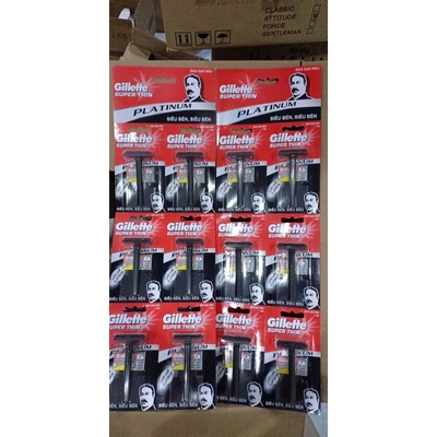 vĩ 6 Dao cạo râu, bàn cạo râu gillette Super Thin đen lưỡi Platinum 1 ...