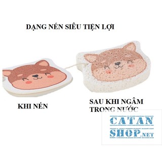 Mút rửa chén bọt biển hoạt hình dang nén , miếng lau chùi đa năng siêu tiện dụng GD631-MutRC-Nen