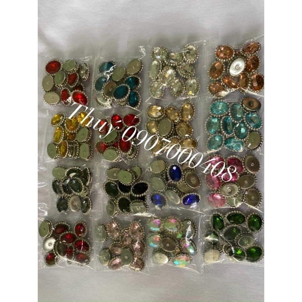 Set 10 viên đá oval viền xoàn