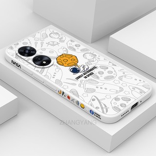 ốp lưng oppo a97 5g Ốp Điện Thoại Silicone TPU Mềm Họa Tiết Phi Hành Gia Có Dây Đeo Cho oppo a97 5g