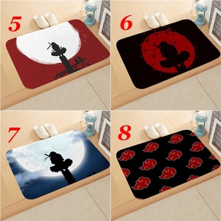 Thảm chùi chân chống trượt 60x40cm, in hình Anime Naruto Sasuke Itachi, vải flannel cho phòng tắm, bếp, lối vào