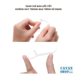 Hộp 50 Cây Tăm Chỉ Nha Khoa Dental Flossers Giúp Làm Sạch Răng, Loại Bỏ Mảng Bám Thức Ăn GD624-TamNK