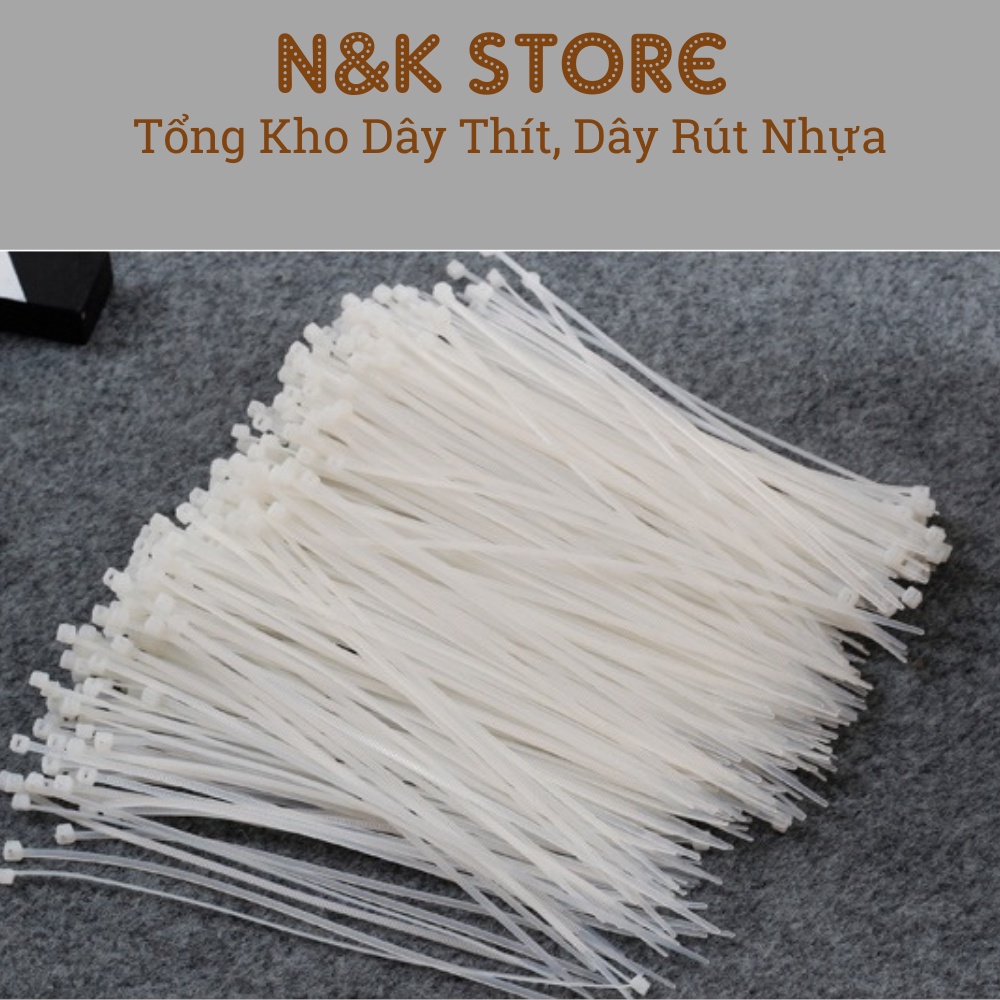 Bịch 265c dây rút nhựa 4x200mm, dây thít dài 20cm, lạt nhựa buộc siêu chắc