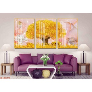 Tranh Treo Tường Cây Tài Lộc - Tranh Phong Thủy Laminate Tráng Gương