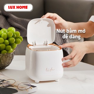 Thùng rác mini chất liệu ABS cao cấp để bàn kiểu dáng hiện đại, sang trọng đựng đồ tiện dụng tiện lợi LUXHOME