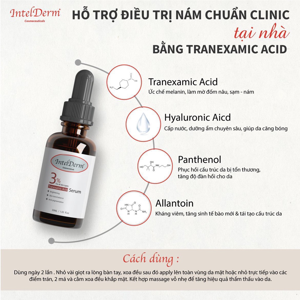 [CHÍNH HÃNG]Serum Sáng da,Phục hồi và Mờ Thâm Nám-TRANEXAMIC ACID 3% serum 30ml