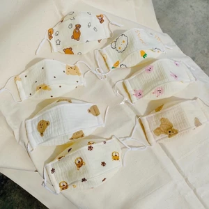Khẩu trang cho bé 3 lớp kháng khuẩn vải xô muslin thoáng mát thân thiện với da bé 0-3 tuổi