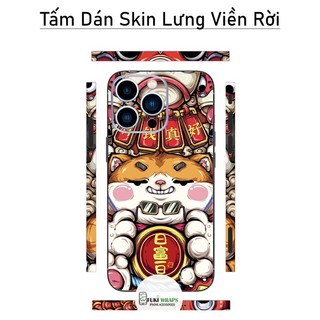 Tấm dán Skin Mặt Sau Mèo Thần Tài M03  FULL VIỀN Dành Cho 14prm , 13prm , 12prm , 11prm  , ip11 , ip12 , ip13 - FukiShop