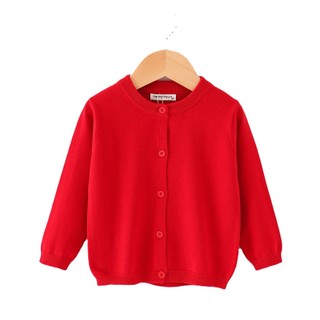 Áo khoác trẻ em 1-6Y Thời trang dễ thương Áo len dệt kim màu trơn bé trai và bé gái Áo len dài tay mùa thu mùa xuân