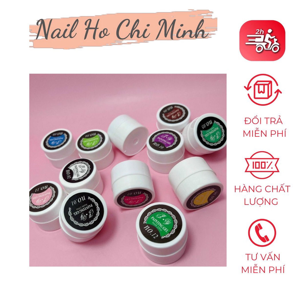 Set gel vẽ móng tạo loang 12 màu lên màu chuẩn đẹp