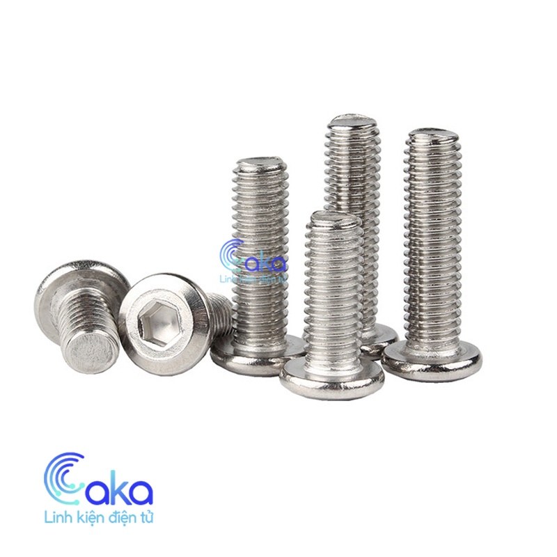 INOX 201 Bulong ốc lục giác đầu tròn dẹp M5x16/20mm thép không gỉ chất ...