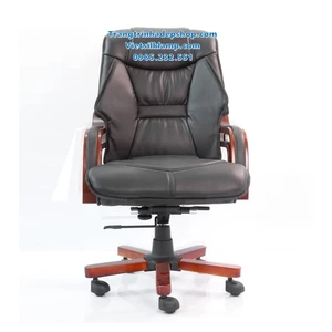 Ghế giám đốc da tay gỗ - W026