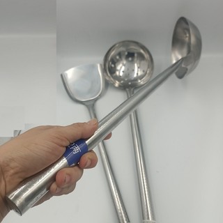 Bộ 3 muôi múc,muôi lẩu,xẻng chiên xào công nghiệp inox cao cấp