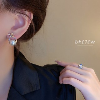 DREJEW Khuyên Tai Đính Ngọc Trai Cao Cấp Phong Cách Hàn Quốc Mới