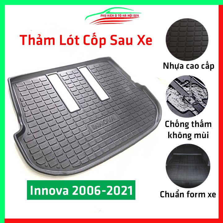 Thảm nhựa lót cốp sau xe ô tô Innova 2006-2022 nhựa dẻo cao cấp, không ...
