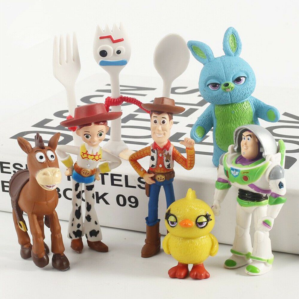 7 Chiếc Câu Chuyện Đồ Chơi 4 Woody Lightyear Alien Forky Buzz Bunny Hình Bánh Topper Đồ Chơi Trẻ Em Bé Quạt Sinh Nhật