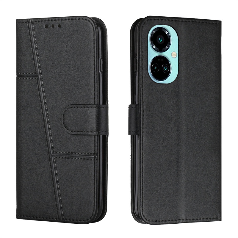 Dành Cho Tecno Camon 17 17P 18 18P 19 19P Pro NEO Spark 9T 9pro Flip Case Da Folio Cổ Điển Ví Đứng Thẻ Bao