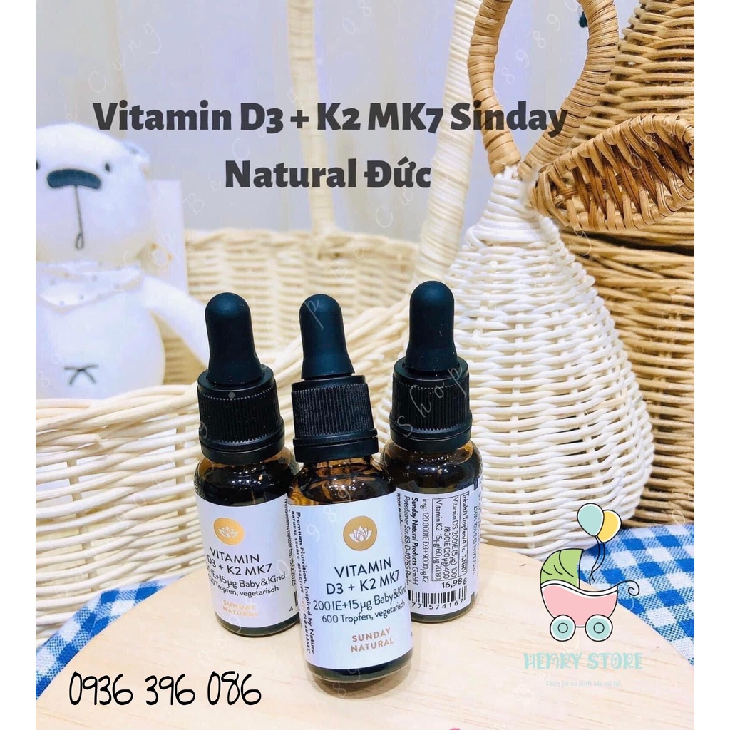 [Chính hãng] Vitamin D3+K2 Sunday Natural 16,8g (0M+) Đức Shopee Việt Nam