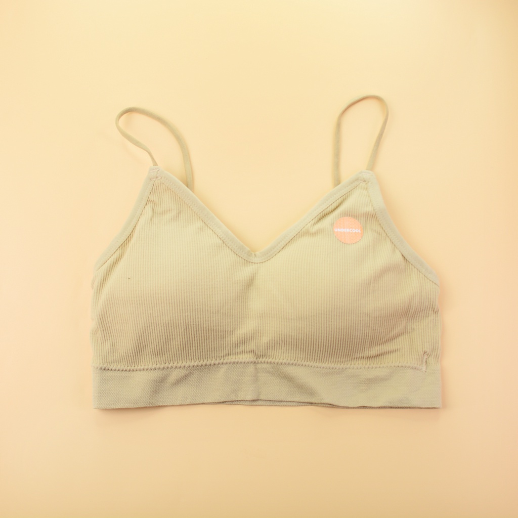 Áo Bra thể thao, yoga, UNDERCOOL 2 Dây Gân Tăm Cổ V Sexy Vải Mềm Thoải Mái AL03