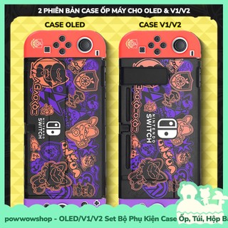 [Sẵn VN - Hỏa Tốc] OLED/V1/V2 Set Phụ Kiện Case Ốp, Túi Đựng, Nút Bọc, Hộp Băng Nintendo Switch Scarlet & Violet Enough